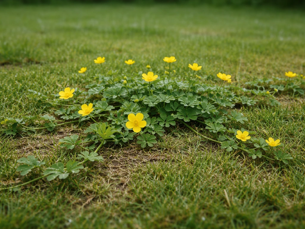 kruipende boterbloem in gazon