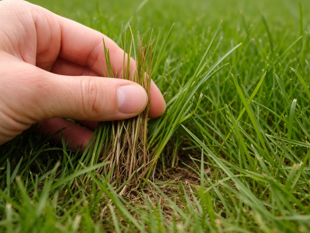 Close-up van harde, ruwe gazonstengels naast soepele grassprieten, verschil in textuur duidelijk zichtbaar.