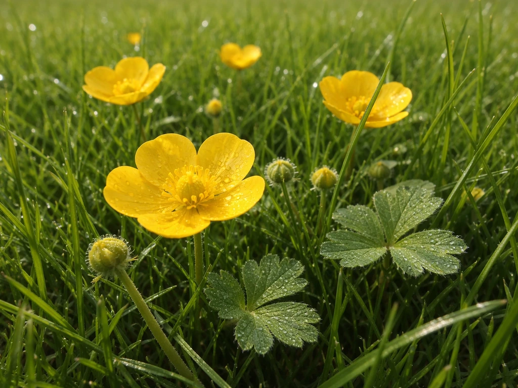 Boterbloemen in gazon: herkennen, oorzaken en aanpak